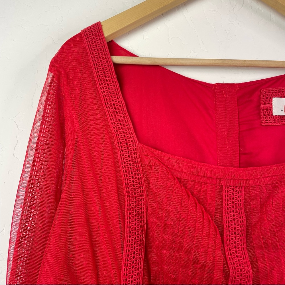 NWT Anthropologie Plus A+nthropologie Dotted Tulle Crop Long Sleeve Top Size 24W - Picture 6 of 16
